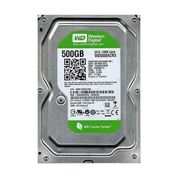 Western Digital Caviar Black 500GB 7200rpm SATA 6Gb/s 64MB - Disco rigido Serial ATA III, 500 GB, 8,89 cm (3,5), 0,8 W, 6,8 W, 6,8 W : Western- Digital