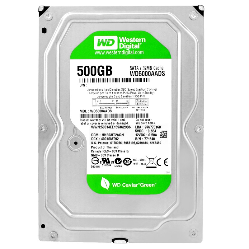 Disco HDD WD Caviar Green WD5000AADS 500GB