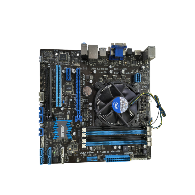 Conjunto Motherboard ASUS P8H77-M com CPU e cooler