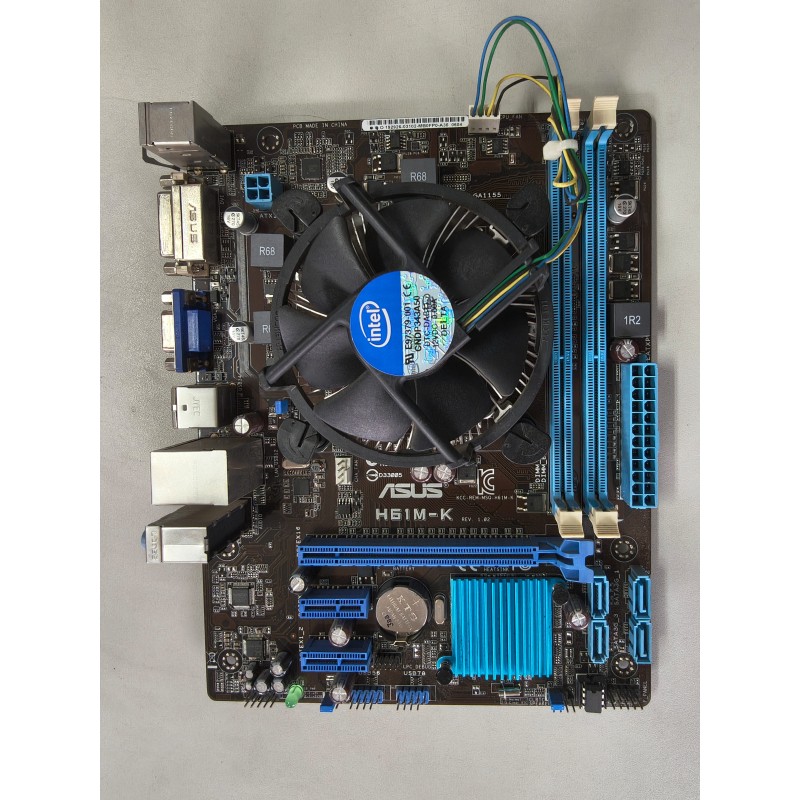 Conjunto Motherboard ASUS H61M-K com CPU e cooler