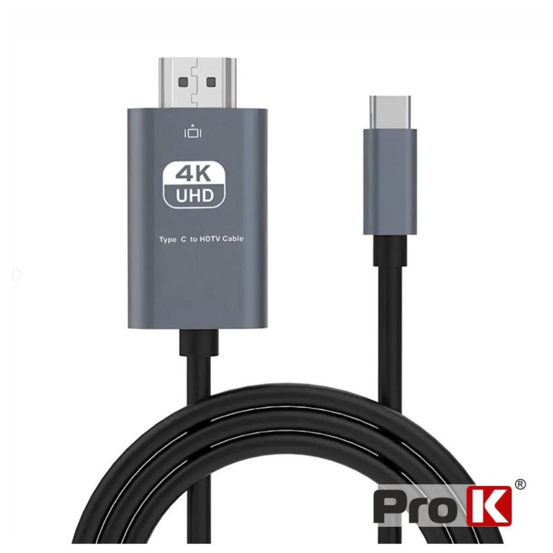 Cabo HDMI Macho P/ USB-C 3.1 Macho 1.8m 4K/60Hz PROK